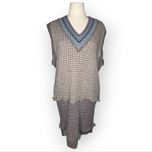 Vintage Par Four Wool Blend Fair Isle Sweater Dress XL